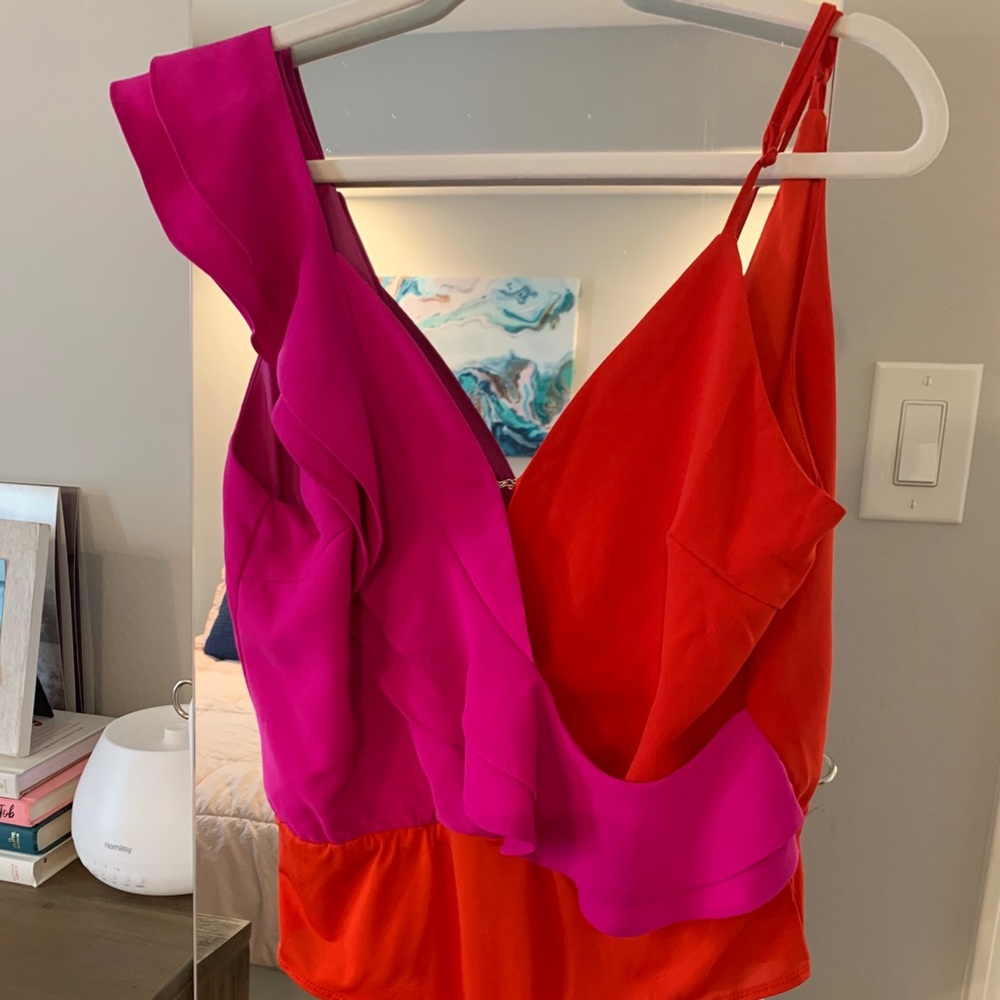 Super cute red + pink bodysuit!